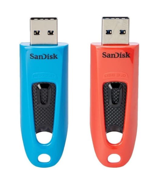 SanDisk Ultra 64GB, USB 3.0 Flash Drive 130MB/s read- Twin Pack (Blue and Red) resmi